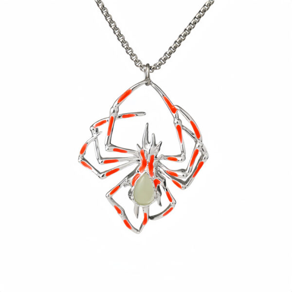 Halloween Creative Stereo Luminous Spider Necklace Jewerly Glowing Night Fluorescence Antique Vintage Glow In The Dark For Men Women Gift Party Halloween Day Club - Image 7