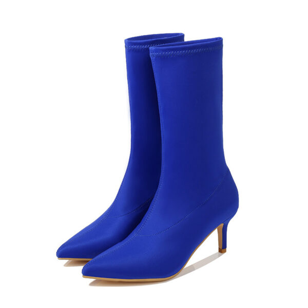 Women's Shoes Stylish Ankle Boots Sexy Pointed Toe Stiletto High Heels Boots - Image 3