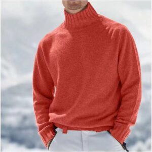Men’s Turtleneck Sweater – Classic Ribbed Knit Pullover for a Stylish Look