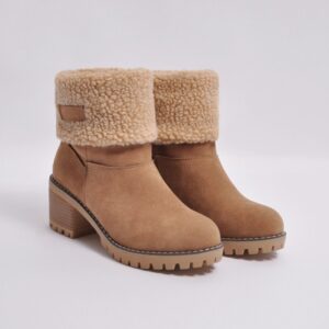 Women’s Mid Calf Suede Winter Boots with Fur