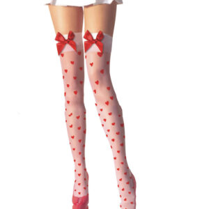 Lovely Red Big Bow Heart Stockings – Perfect for Women