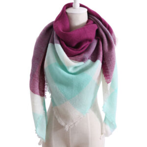 Women’s Plaid Cashmere Triangle Scarf – A Winter Must-Have