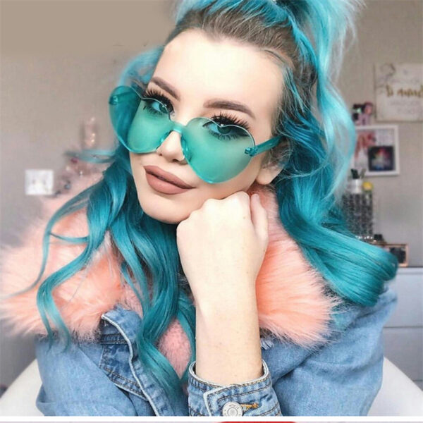Women's Rimless Love Heart Sunglasses