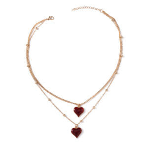 Women’s Fashion Heart Pendant Necklace: Multi-Layer Love Design for Elegant Style
