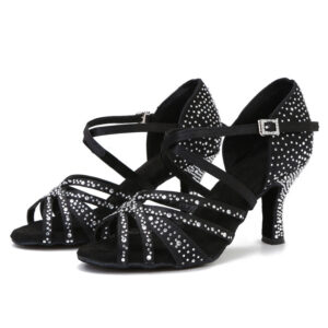 Elegant Women’s Latin Dance Shoes with Rhinestones – Perfect for Salsa & Tango