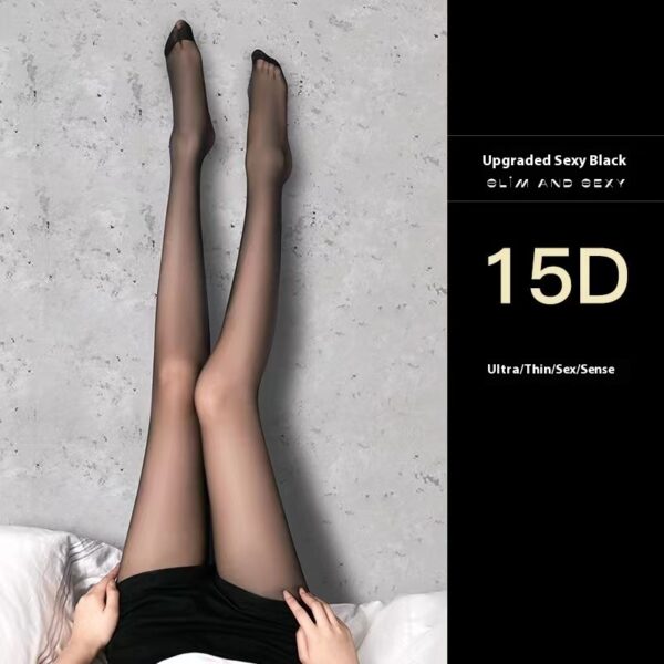 0D Black Silk Stockings Ultrathin Black Pantyhose - Image 8