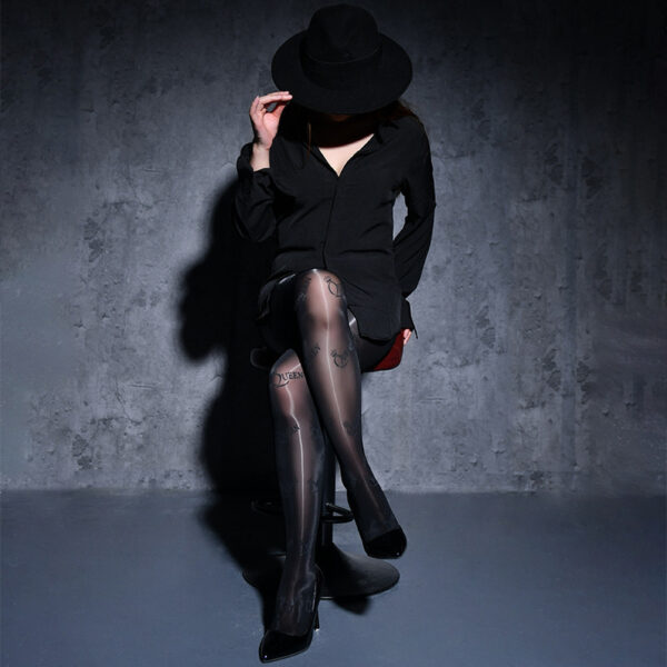 Shiny Ultra-thin Letter Stockings Plus Size Anti-snagging - Image 9