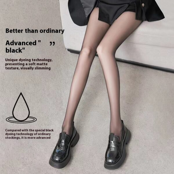 0D Black Silk Stockings Ultrathin Black Pantyhose - Image 3