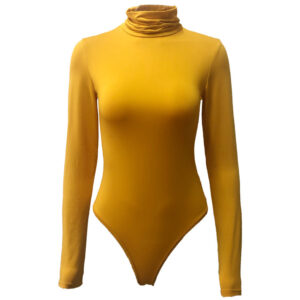 Women’s Turtleneck Bodysuit – Soft Milk Silk for All-Day Comfort