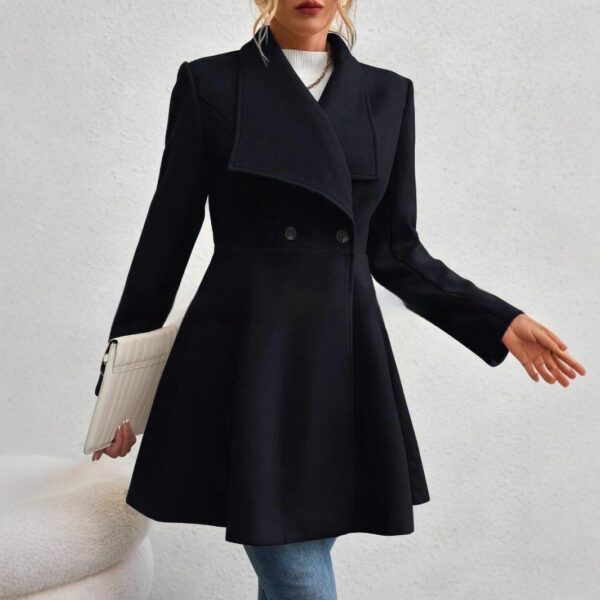 Timeless Women's Vintage Coat with Classic Turn-Down Collar Design - Image 5