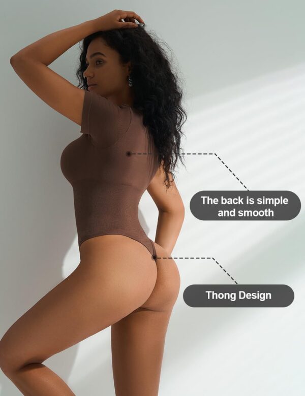 European And American Square-neck Cinched Corset Close-fitting Seamless Short Sleeve T-back - Image 8