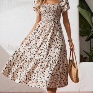 Floral Halter Neck Ruffle Dress – Maxi Style for Women