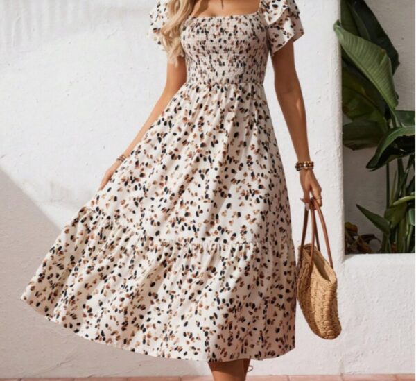 Floral Halter Neck Ruffle Dress – Maxi Style for Women - Image 2