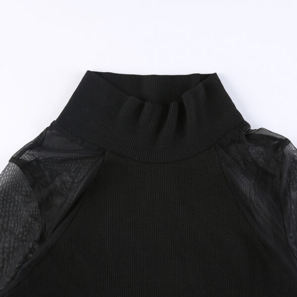 Solid Color Slimming High Collar Bottoming Jumpsuit - Image 6