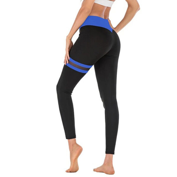 Thigh Double Ring Contrast Color Yoga Pants High Stretch Leggings - Image 2