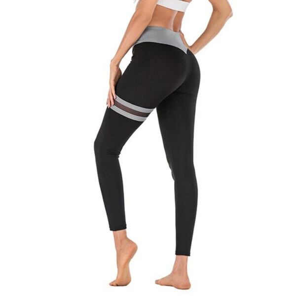 Thigh Double Ring Contrast Color Yoga Pants High Stretch Leggings - Image 3