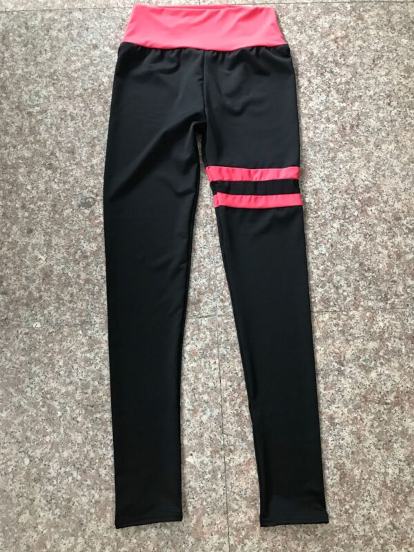Thigh Double Ring Contrast Color Yoga Pants High Stretch Leggings - Image 4