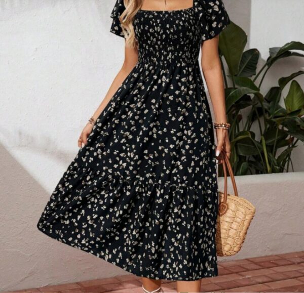 Floral Halter Neck Ruffle Dress – Maxi Style for Women - Image 5