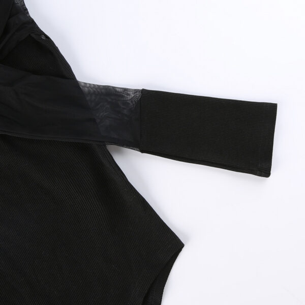 Solid Color Slimming High Collar Bottoming Jumpsuit - Image 5