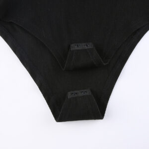 Solid Color Slimming High Collar Bottoming Jumpsuit