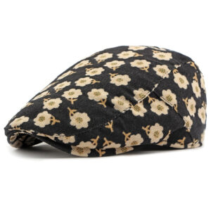 Personalized Ethnic Style Floral Beret Women’s British Retro Corduroy